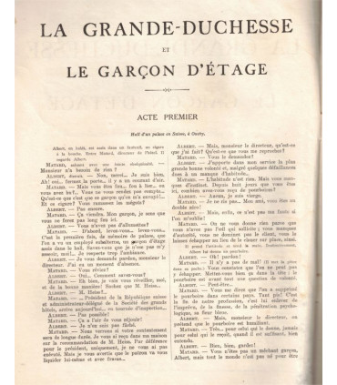 La Grande Duchesse et le garçon d'étage, Alfred Savoir - acteurs Jules Berry - La Petite Illustration Théâtre n°126 1924