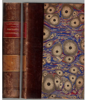 Portraits contemporains T1, Sainte-Beuve, 1868 - littérature XIXe siècle, relié dos cuir