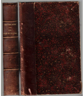Les Fleurs du Mal, Charles Baudelaire, édition définitive 1868 - poésie XIXe s., littérature XIXe siècle, relié dos cuir