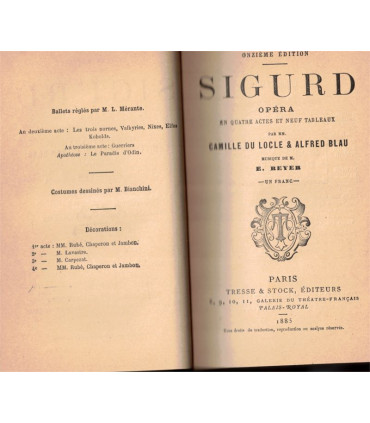 Opéras T2, Hamlet, Sigurd, Aïda, Le Cid, Tannhäuser, musique Verdi, Massé, Massenet, Richard Wagner, dos cuir,