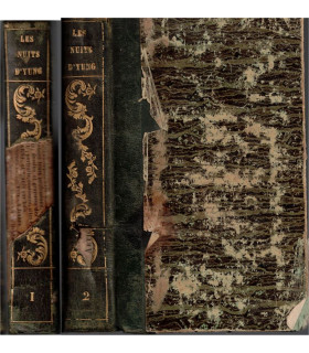 Les Nuits d'Young, Tomes 1 et 2, traduites par Pierre Le Tourneur, 1825 - Edward Young, romantisme XVIIIe s, gravures,