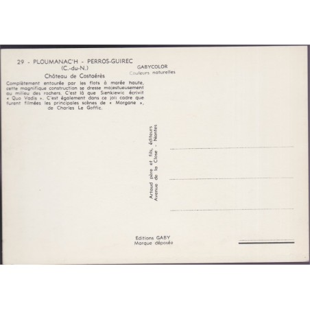 Perros-Guirec Ploumanac'h, château de Costaérès - carte postale département 22 Côtes-du-Nord