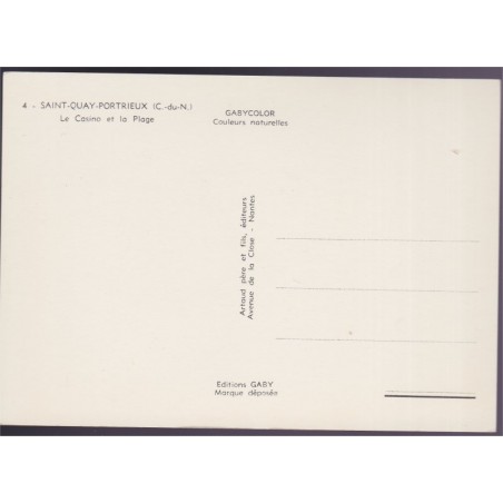 Saint-Quay-Portrieux, le casino et la plage - carte postale département 22 Côtes-du-Nord