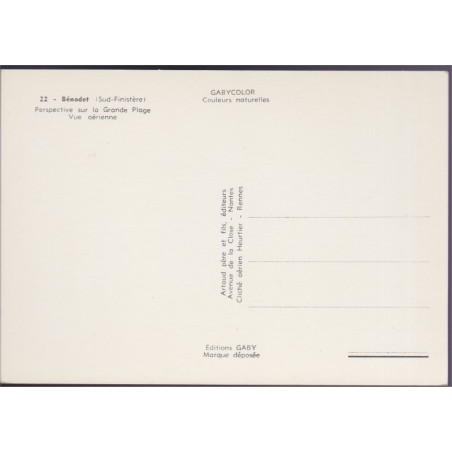 Bénodet, perspective sur la grande plage  - carte postale département 29 Finistère