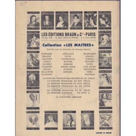 La Peinture française au XIXe siècle vol.2, Georges Besson - Collection des Maîtres, Braun, peintres
