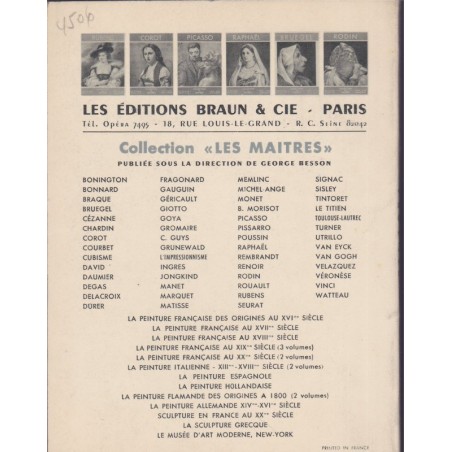 Tanagra, Simone Besques-Mollard 1950 - Collection des Maîtres, Braun, peintres, Antiquité