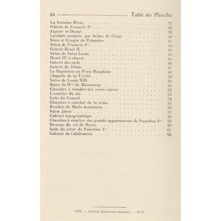 Le château de Fontainebleau, Morin-Jean, 1937 - Seine-et-Marne