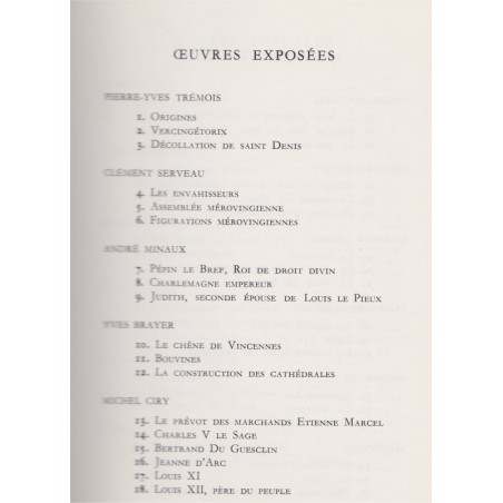 Exposition Histoire de la France et école de Paris, 1962 - peintres, biographies, art