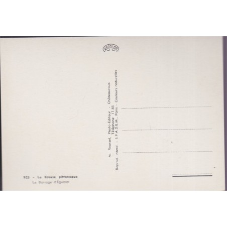 Le barrage d'Eguzon - carte postale département 23 la Creuse