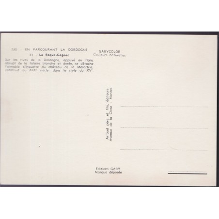 La Roque-Gageac, château de la Malartrie, carte postale département 24 Dordogne - châteaux,