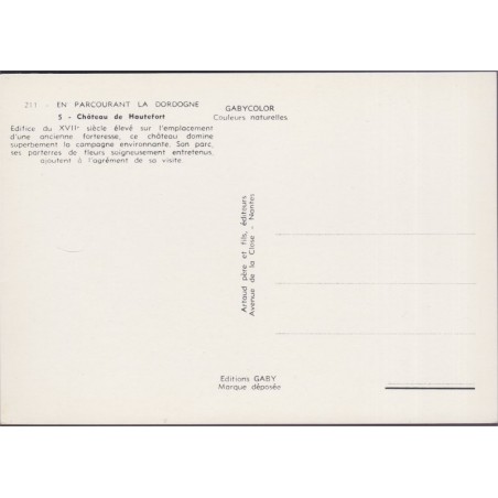 Château de Hautefort - carte postale département 24 Dordogne, châteaux