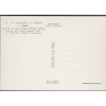 Cadouin - carte postale département 24 Dordogne, châteaux