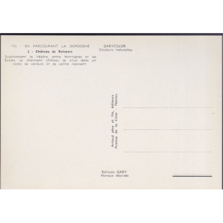 Château de Belcayre - carte postale département 24 Dordogne, châteaux