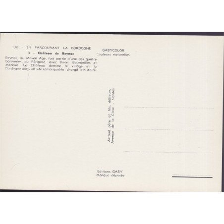 Château de Beynac - carte postale département 24 Dordogne, châteaux