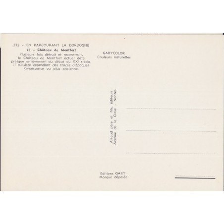 Château de Montfort - carte postale département 24 Dordogne