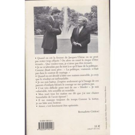 Bernadette Chirac, conversation, Patrick de Carolis, 2001 - politique, biographie