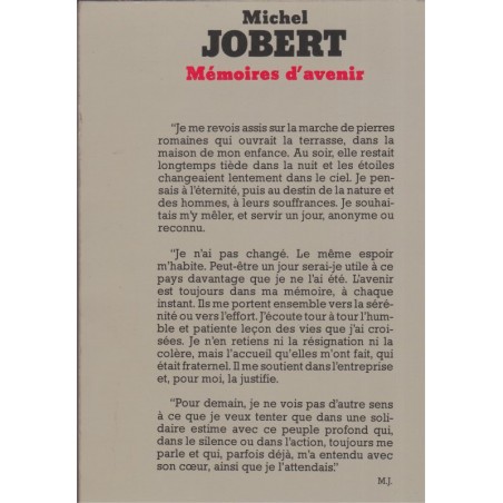 Mémoires d'avenir, Michel Jobert, 1975 - politique, biographie