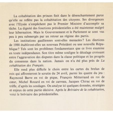 La cohabitation des Français, Maurice Duverger, 1987 - politique, Droit constitutionnel