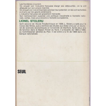 L'impératif industriel, Lionel Stoléru, 1969 - politique industrielle, économie, industries
