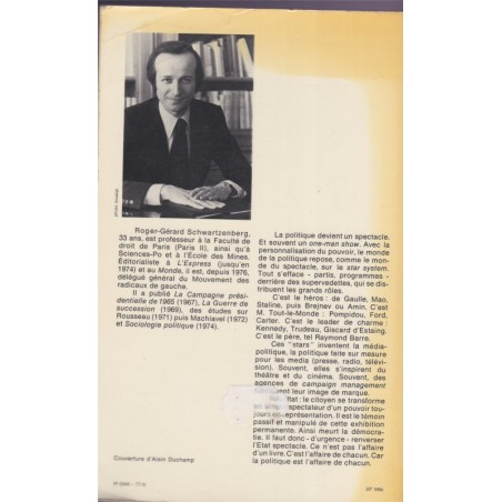 L'Etat spectacle, Roger-Gérard Schwartzenberg, 1977 - hommes politiques, médias