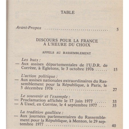 Discours pour la France à l'heure du choix, la lueur de l'espérance, Jacques Chirac, 1981 - hommes politiques, Président