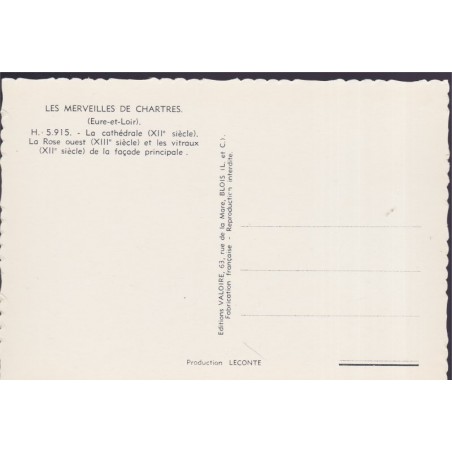 Chartres, la Cathédrale, la Rose ouest - carte postale département 28 Eure-et-Loir