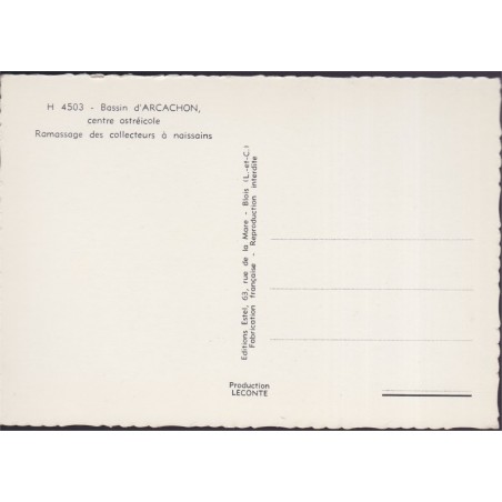 Bassin d'Arcachon, ramassage des collecteurs à naissains - carte postale département 33 Gironde