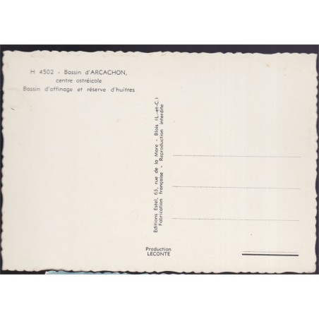 Bassin d'Arcachon, bassin d'affinage - carte postale département 33 Gironde, folklore