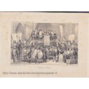 Lithographie "Un Schwörtag" Jour de Serment devant la Cathédrale de Strasbourg, graveur Lemaître, 1850 - Strasbourg,