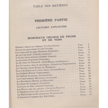 Les nouveaux textes français, classe de 5e, Chevaillier et Audiat, 1941 - manuels de français, littérature