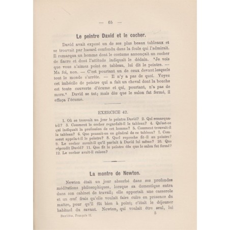 Méthode Berlitz, partie française, deuxième livre, 1900 - manuel de français langue étrangère