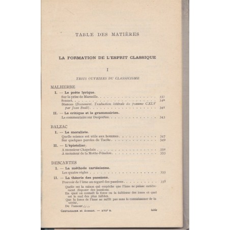 Les textes français XVIIe siècle, classes 3e, 2e et 1ère, Chevaillier et Audiat, 1927 - manuels de français, littérature 17e s