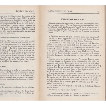 Les nouveaux textes français, classe de 5e, Chevaillier et Audiat, 1941 - manuels de français, littérature