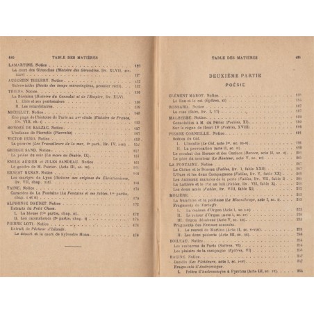 Morceaux choisis des grands écrivains français du XVIe au XIXe s, Albert Cahen, 1921 - manuel de littérature