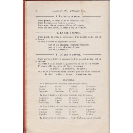 Deuxième grammaire française, cours moyen certificat d'études, Camille Autier, 1940 - manuels de français