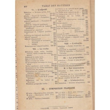 Cours de langue française, brevet élémentaire, Maquet, Flot et Roy, 1932 - manuels de français