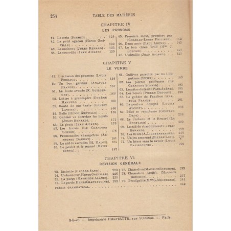 Le Français par les textes, cours élémentaire, Bouillot, 1923 - manuel de français