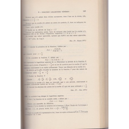 Mathématique  classe de terminale F, 1974, Thuizat et Girault