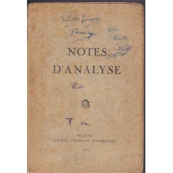 Grammaire Notes d'analyse , Société générale d'imprimerie Belfort, 1935 - manuels de français, édition rare
