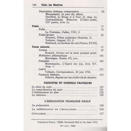La dissertation française en 1ère, Jean Thoraval, 1972 - manuels de français