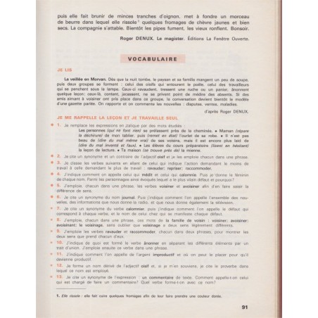 Lecture, vocabulaire, expression orale et écrite, récitation, cours moyen 1 et 2 livre 1, Rigaud et Vasconi