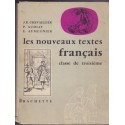 Les nouveaux textes français classe de 3e, Chevaillier, Audiat et Aumeunier, 1963 - manuel de littérature