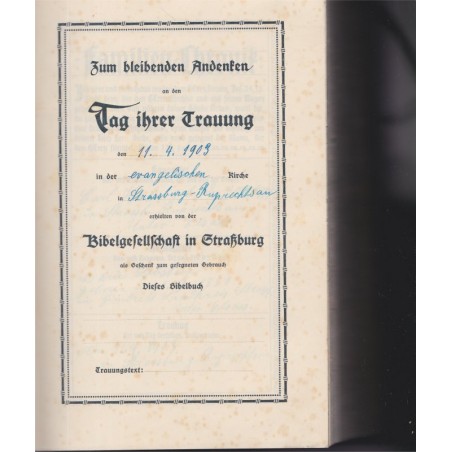 Die Bibel Heilige Schrift, Martin Luther, 1919 - Bible, protestantisme, généalogie Alsace