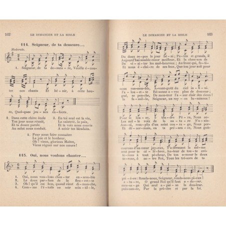Cantiques à l'usage des écoles du Dimanche, agence des sociétés religieuses Lausanne, 1908 - partitions de musique, chants