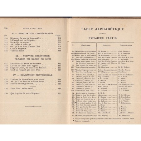 Cantiques à l'usage des écoles du Dimanche, agence des sociétés religieuses Lausanne, 1908 - partitions de musique, chants