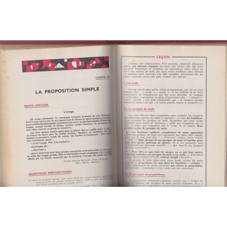 Grammaire française expliquée fin d'études 6e et 5e, Georges et René Galichet, 1957 - manuels de français