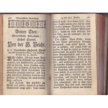 Daté 1765, Das katholische Straßburger Bett-Buch, Josephum Waldner - missel XVIIIe s, reliure cuir XVIIIe s., bible, Bibel,
