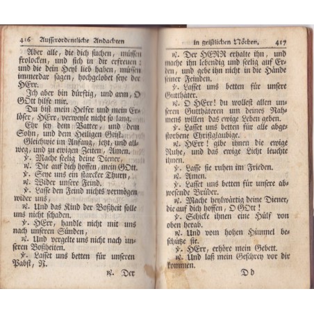 Daté 1765, Das katholische Straßburger Bett-Buch, Josephum Waldner - missel XVIIIe s, reliure cuir XVIIIe s., bible, Bibel,