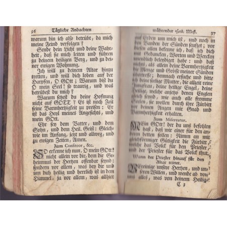 Daté 1765, Das katholische Straßburger Bett-Buch, Josephum Waldner - missel XVIIIe s, reliure cuir XVIIIe s., bible, Bibel,