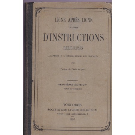 Ligne après ligne instructions religieuses adaptées à l'intelligence des enfants, Mortimer 1897, catéchisme, Ancien Testament